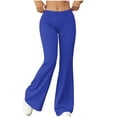 thumbnail image 3 of Cutuoiiu Women's Fashion Solid Color High Waist Flared Pants Casual Loose Yoga Flare Trousers Gifts, 3 of 7