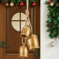 thumbnail image 6 of Vintage Country Rustic Style Bells Cluster Hanging Handmade Metal Harmony Christmas Hanging Cow Bells on Jute Rope, 6 of 9