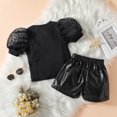 thumbnail image 3 of Vedolay Shorts Sets For Girl Girls Outfits Summer Short Sleeve T-Shirt and Shorts Sets,Black 2 Years, 3 of 5
