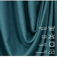 thumbnail image 3 of 3S Brother's Home Decorative Indigo Blue Curtains 100" Wide Extra Long Luxury Colors Linen Look Custom Made 5-25 Feet Made in Turkey Hang Back Tab & Rod Pocket Single Panel Home Décor (100"Wx240"L), 3 of 6