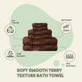 thumbnail image 2 of Canadian Linen Luxury Everest 6 Pack Bath Towel Set (2 Bath Towels 2 Hand Towels & 2 Washcloths) Premium Soft Absorbent Cotton, Plush Shower Towels for Home, Bathroom Hotel, Spa Salon Pool, Dark Brown, 2 of 2