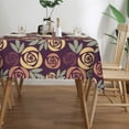 thumbnail image 3 of YFYANG Rectangular Polyester Table Cloth Vintage Rose Pattern Table Cover for Indoor Outdoor Kitchen Restaurant Table Decoration Tablecloths，54" X 72", 3 of 9