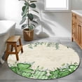 thumbnail image 3 of St. Patrick's Round Area Rug 3.3Ft Washable Circle Rugs for Dining Room Table, Lucky Shamrock Green Eucalyptus Floral Vintage Non-Slip Carpet Floor Mats Indoor Outdoor Carpet Runner Home Decor, 3 of 8