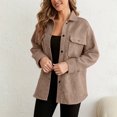 thumbnail image 2 of Rutainlusire Womens Trendy Daliy Lapel Hoodless Jackets Women's Casual Fashion Solid Color Long Sleeve Capless Outerwear/Jacket, 2 of 5