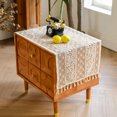 thumbnail image 5 of Bedside Tablecloth Tassels Table Cover Nightstand Table Runner Tabletop Dustcover TV Dustcover for Furniture Décor, 15×36inch, 5 of 5