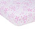 thumbnail image 1 of Drap-housse de Lit de Bébé en Mousseline à Étoiles Roses, 1 of 1