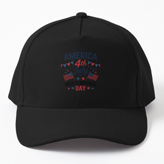 America July Fourth Baseball Hat, Independence Day American Celebration Design Cap