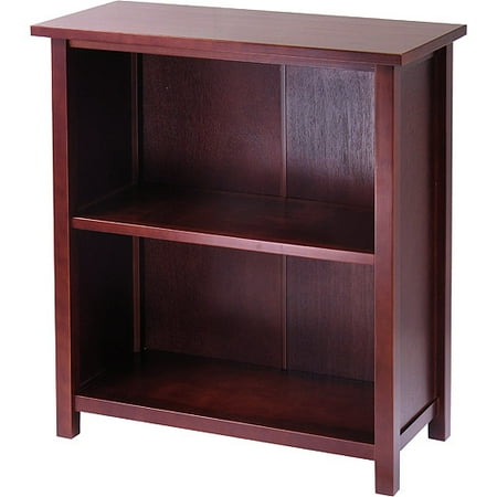 30&#34; 3 Tier Milan Storage Shelf or Bookshelf Medium Walnut - Winsome: Mid-Century Modern Design, Wood Composite, Metal Hardware