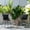Tan/Black, variant on BizChair 3-Piece Tan Indoor/Outdoor Bistro Set, Papasan Style Rattan Rope Chairs, Glass Top Side Table & Black Cushions