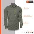 thumbnail image 3 of The American Outdoorsman Long-Sleeve Fishing Shirt Blackfoot River, Moisture-Wicking Button-Up Clothes/Apparel for Men (Dusk Blue, XXL), 3 of 7