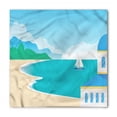 thumbnail image 1 of Graphic Beach Bandana, Calm Seascape Cartoon, Unisex Head and Neck Tie, by Ambesonne, 1 of 2