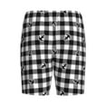 thumbnail image 7 of Daiia Anchor Black Tartan Plaid Mens Woven Stretch Pajama Short,Short Pajama Pants-Large, 7 of 7