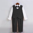 thumbnail image 5 of hengsof Kids 3 Pieces Suits Slim Fit Kids Outfits Vest Dress Pants Sets Formal Suit, 5 of 8