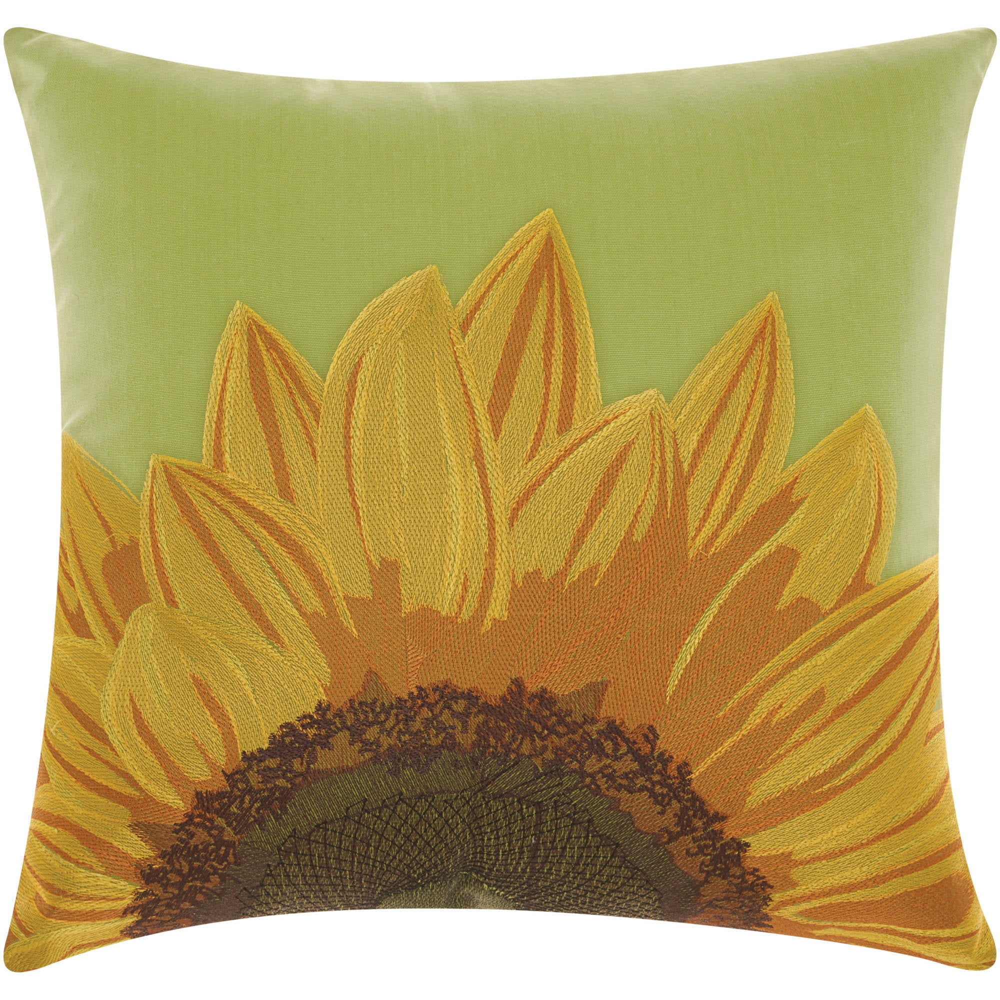 Nourison Indoor/Outdoor Sunflower Throw Pillow, Green, 20" x 20