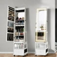 thumbnail image 2 of Ourlova Jewelry Organizer Cabinet - Rotating Vanity Mirror and Lockable Jewelry Armoire, 2 of 8