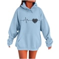 thumbnail image 2 of EchfiProm Oversized Sweatshirt for Womens Pullover with Pockets Hoodies Blue Long Sleeve Hooded Casual Ladies Tunic Tops Graphic, 2 of 4