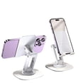 thumbnail image 2 of Foldable Rotating Aluminum Alloy Cell Phone Desktop Stand, Multi-Functional Adjustable Universal Smartphone Holder with Heavy Duty Metal Base, 2 of 4