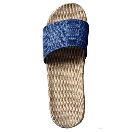 

WEAIXIMIUNG Mens Sandals Summer Linen Slippers Comfotable Slippers Cotton and Linen Home Anti Slip Thick Soles Men Slippers