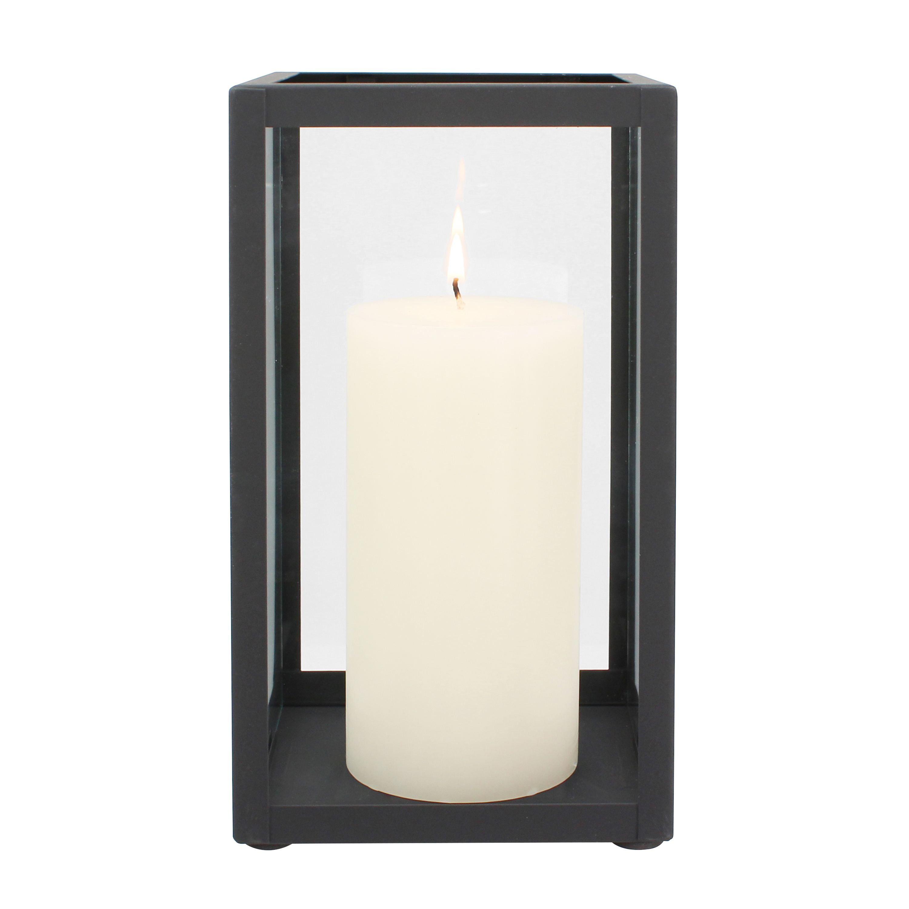 Better Homes & Gardens Indoor Decorative Metal Candle Holder Lantern, Black, Large