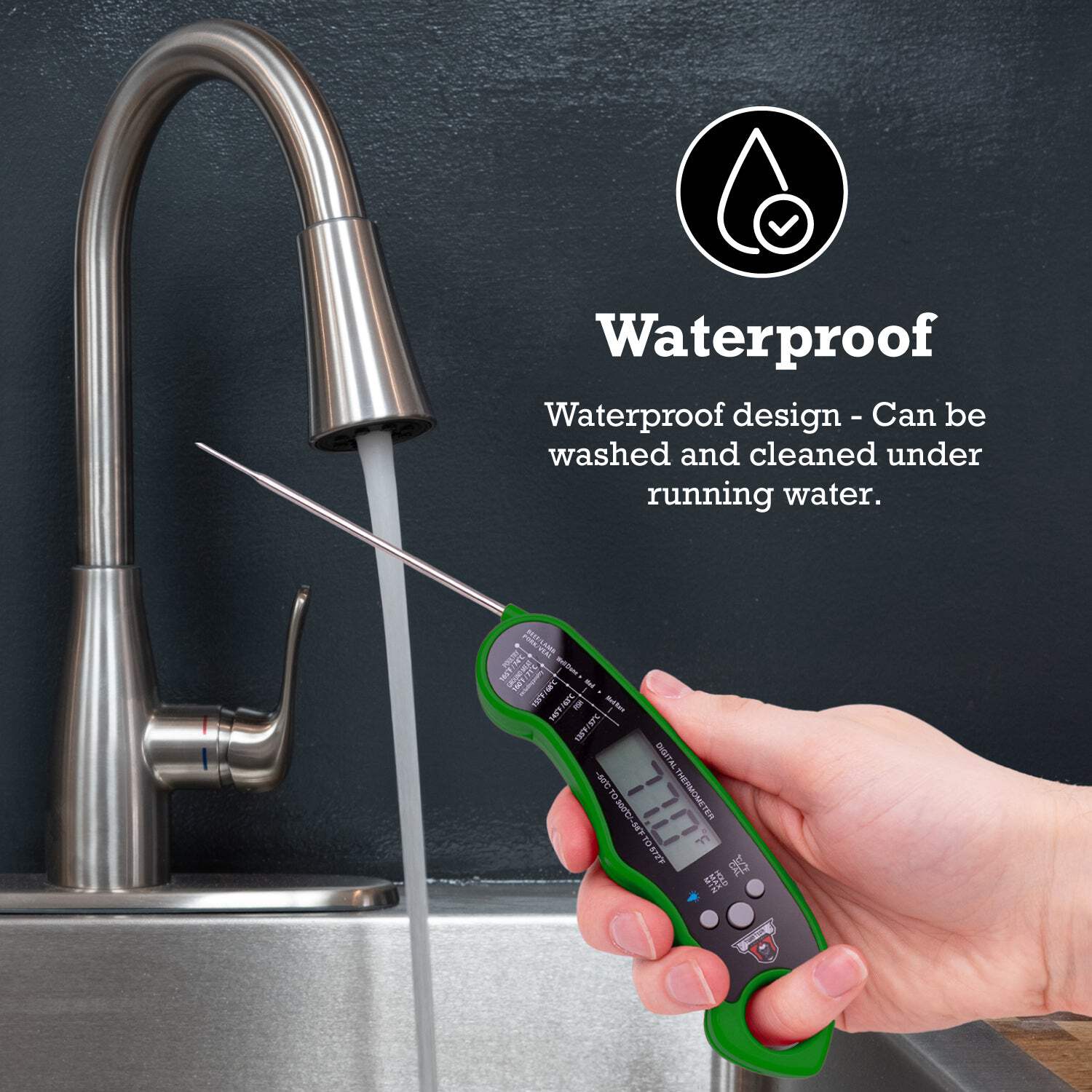 TwinTech Digital Meat Thermometer with Foldable Probe photo 3