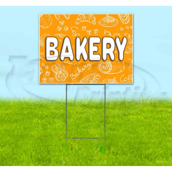 Bakery (18" x 24") Yard Sign, Includes Metal Step Stake