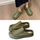 thumbnail image 5 of Zapatillas de cuero de PU, zapatos de casa de PU medio envueltos para mujer, zapatos planos, compactos y ligeros, 5 of 8