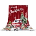 thumbnail image 2 of Christmas Truck Dwarfs Throw Flannel Blanket 50x60In Winter Snowflakes Red Xmas Super Soft Cozy Bed Blanket, Lightweight Plush Fuzzy Bed Throw for Bedroom Sofa Couch Living Room, 2 of 4