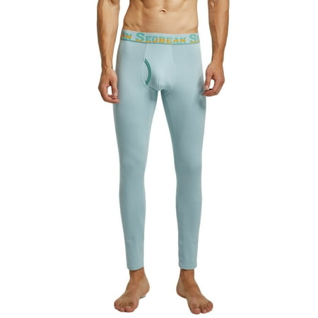 

YWDJ 2022 Thermal Underwear for Men Men Stretch Patchwork Cotton Wool Trousers With Long Thermal Underwear Mint Green M