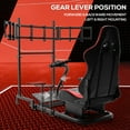thumbnail image 5 of Supllueer Racing Simulator Cockpit With Triple Monitor Stand & Red Seat Fit Logitech G29 G923 G920 Thrustmaster T300 Fanatec.Excluding electronic devices, 5 of 21