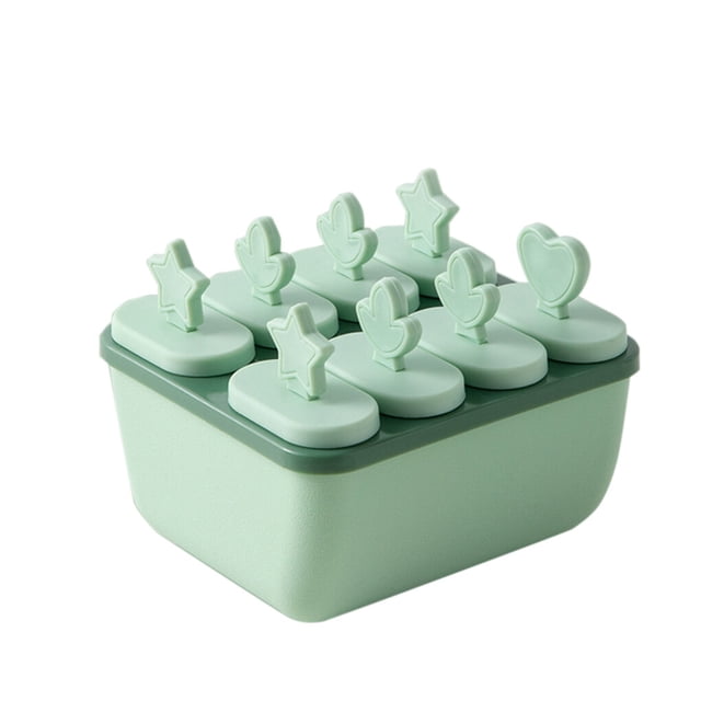 relayinert 8 Cells Round Shape Ice Cream Mold DIY Handmade Dessert Fruit Maker Reusable for Ice Cube Tray Home Ice Cream Maker green 1Set