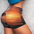 thumbnail image 4 of Honeii Sunset Dancing Dolphin B Print Women's Workout Shorts, Gym Shorts for Active Wear, Sports Shorts,Women's Running Shorts,Quick Dry Athletic Shorts-Large, 4 of 8