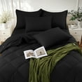 thumbnail image 4 of Sonoro Kate 5 Pieces Twin Comforter Set, Bed in a Bag for All Seasons, Soft Bedding Set with Comforter, 1 Flat Sheet, 1 Fitted Sheet, 1 Pillowcases, 1 Pillow Shams, Dark Gray, 4 of 7