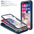thumbnail image 5 of JTCASES for IPhone X Case, Sliding Camera Cover+ Rotating Ring Kickstand + Magnetic Car Mount + Inside Card Holder, Bracket Shockproof Frame Anti-drop PC TPU Heavy Duty Protection, Darkblue, 5 of 11