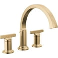 thumbnail image 4 of Delta T2788-CZ-PR-LHP Tetra Tub Deck Mounted Roman Tub Filler - Lumicoat Champagne Bronze, 4 of 5