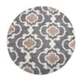thumbnail image 2 of World Rug Gallery Cozy Moroccan Trellis Shag Area Rug - Gray 6'6" Round, 2 of 6
