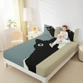 thumbnail image 4 of Manfei Cute Cat Queen Sheet Sets,Pet Animal Flat Sheet,Black Kitten Queen Fitted Sheet For Boys Girls,Ultra Soft Room Decoration,4-Piece, 4 of 7