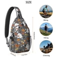 thumbnail image 5 of Sling Backpack,Halloween Cute Ghosts with Boo Sling Bag with Water Bottle Holder,Waterproof Sling Bag for Men/Women with Headphone Jack for Hiking,Travel, 5 of 6