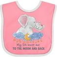 thumbnail image 3 of Inktastic My Titi Loves Me to the Moon and Back Elephant Family Boys or Girls Baby Bib, 3 of 4