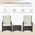 thumbnail image 4 of Outsunny 3 Piece Rattan Patio Furniture Set Bistro Set w/ Cover, Cream, 4 of 10