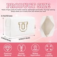 thumbnail image 2 of SURJDE Personalized Initial Letter Patch Makeup Bag, Preppy Chenille Letter Cosmetic Pouch with Zipper, Color1-White-U, 2 of 7