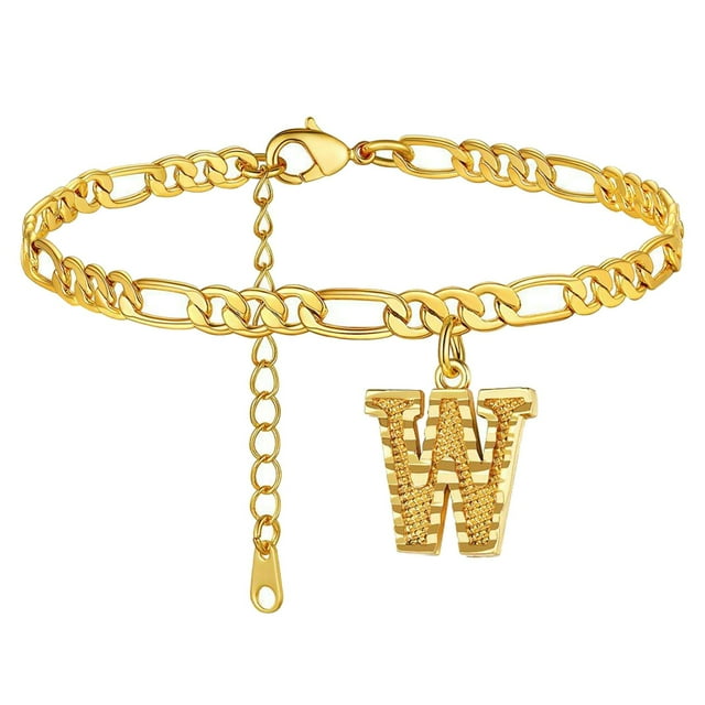 Hearth & Gear Boho Female Foot Chain 26 Letters Layer Hexagons Anklet Jewelry Anklet 26 Initial Anklet Bracelets For Women Letters Anklet Teacher Bracelet of The Rings Expanded Father Bracelet of The