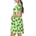thumbnail image 2 of Easygdp Broccoli Vegetables para Vestido Transpirable de Mujer, Vestido Suelto de Manga Corta con Pliegues y Bolsillos para el Verano, 2 of 6