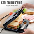 thumbnail image 5 of OVENTE - Parrilla eléctrica Panini con placas antiadherentes, luces indicadoras LED, control de termostato, mango de tacto fresco, sandwichera compacta perfecta para cocinar desayuno, aperitivos y más, 5 of 5