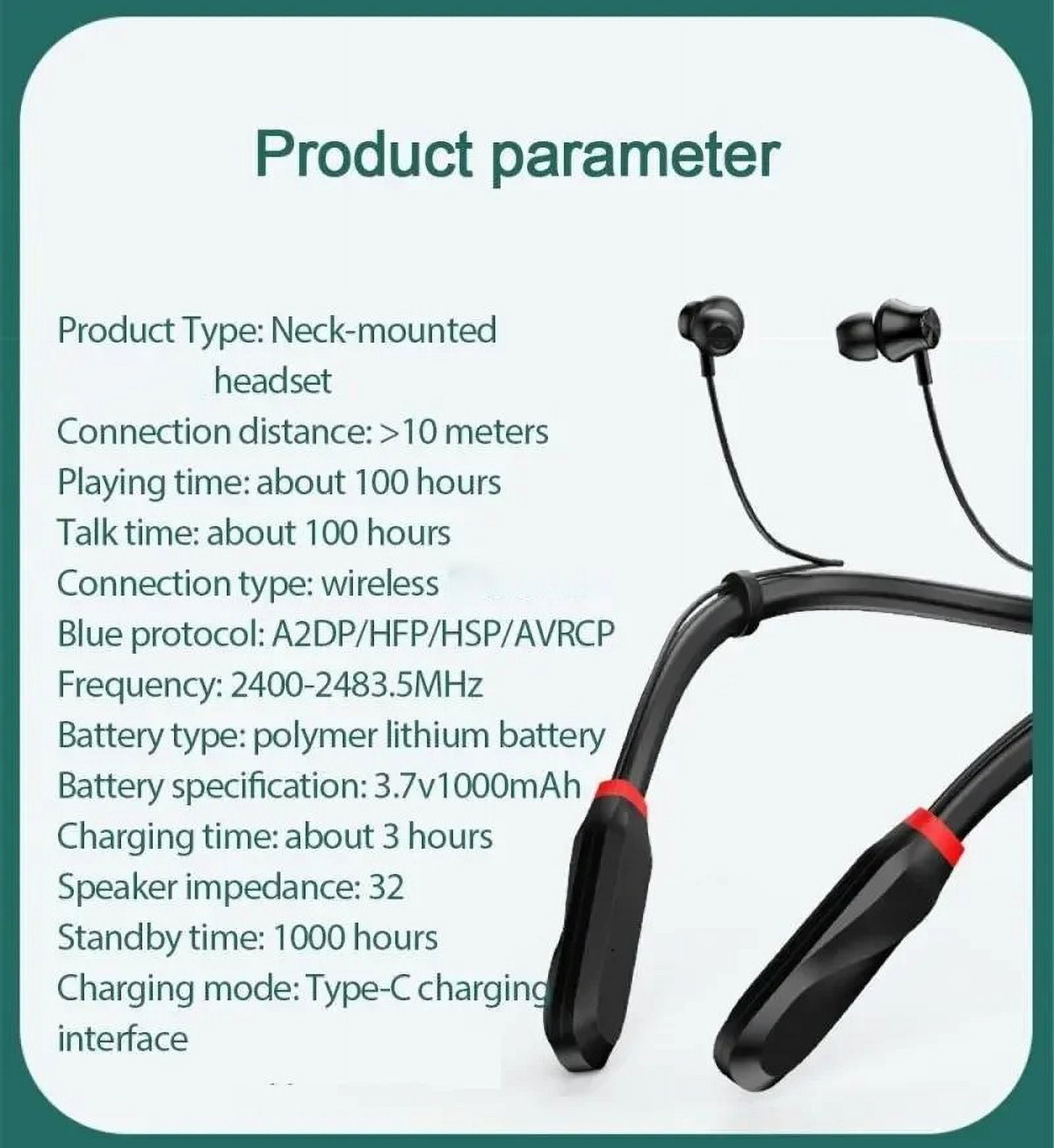 I35 Wireless Bluetooth-Compatible Headphones, 200 Hours Playtime, Skin-Friendly, Magnetic Suction, IPX5 Waterproof, BT 5.1 Technology Link Scope 33ft, Stereo Earbuds And Built-In Microphone, Black