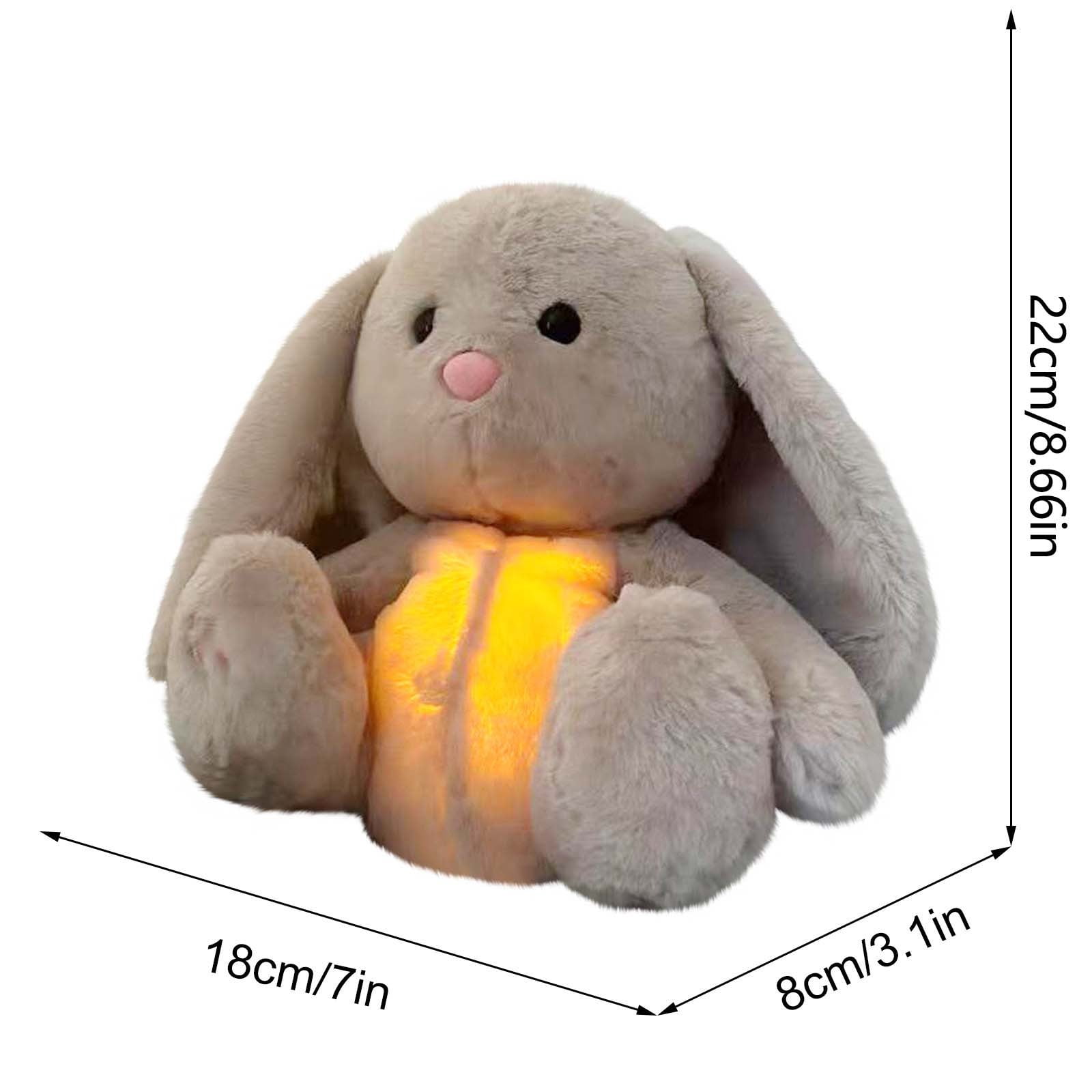 EDHITNR Bedtime Baby Soother with Cry Activated Sensor, Bunny Breathing Toy for Newborns Infants, Calming Sound Machine with White Noise Night Light for Nursery Sleep Training