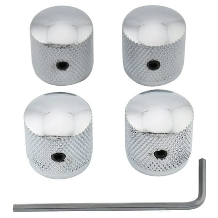 Chrome Barrel Knobs for P Bass/Telecaster Ibanez Domed Knurled Volume Tone Knob