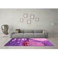 thumbnail image 3 of Ahgly Company Indoor Square Abstract Pink Contemporary Area Rugs, 3' Square, 3 of 4