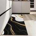 thumbnail image 4 of Black White Gold Marble Pattern Kitchen Rug Mat,Kitchen Runner Rugs Non Skid Washable,Decorative Kitchen Floor Mats for Kitchen,Sink,Laundry,17"X47", 4 of 5