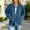 Blue, variant on Womens Full Zip Basic Jacket Loose Fit Long Sleeve Ribbed Tops Fashion Casual Coat with Pockets Khaki Size L