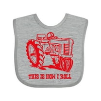 Inktastic This is How I Roll Tractor Red Boys or Girls Baby Bib